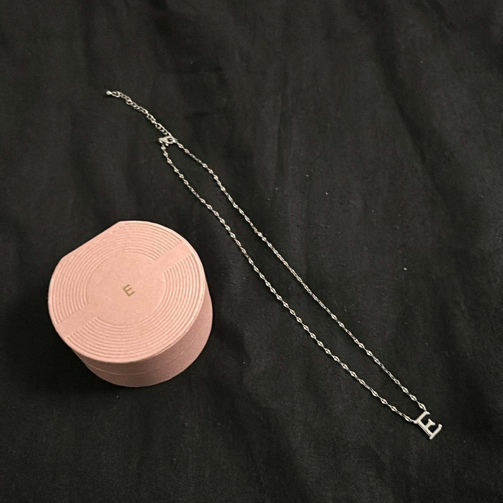 Sterling Silver “E” Initial Necklace